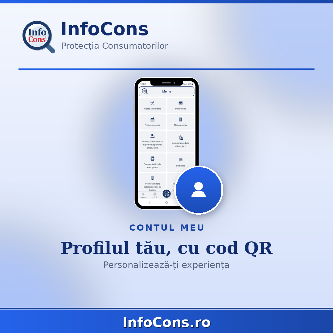 Contul meu - profilul tău cu cod QR și o experiență făcută pe gusturile tale - Aplicația InfoCons