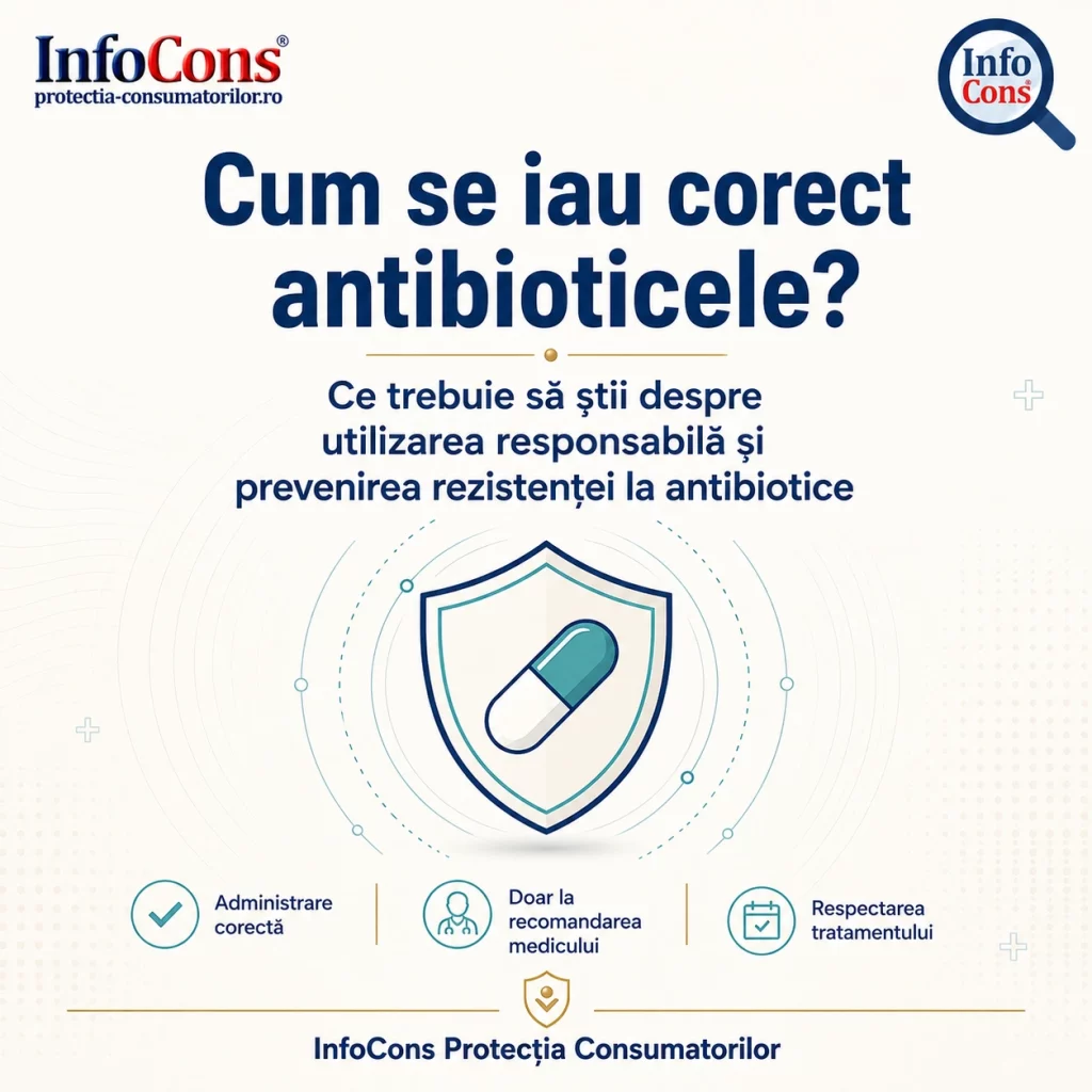 Cum se iau corect antibioticele Ce trebuie să știi despre utilizarea responsabilă și prevenirea rezistenței la antibiotice – InfoCons Protecția Consumatorilor te informează !