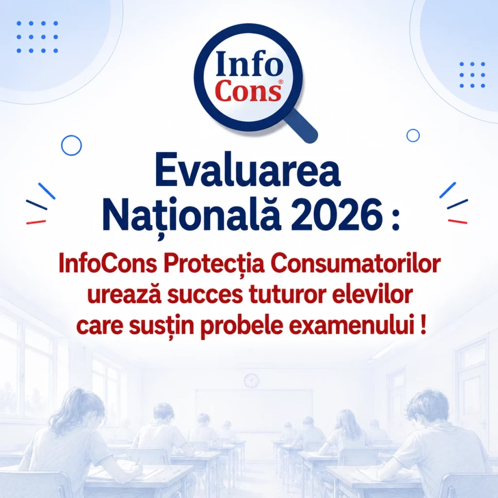 Evaluarea Națională 2026 : InfoCons Protecția Consumatorilor urează succes tuturor elevilor care susțin probele examenului !