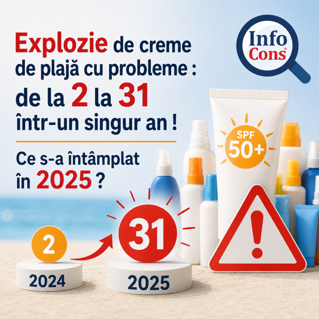 Explozie de creme de plajă cu probleme : de la 2 la 31 într-un singur an ! Ce s-a întâmplat în 2025 ?
