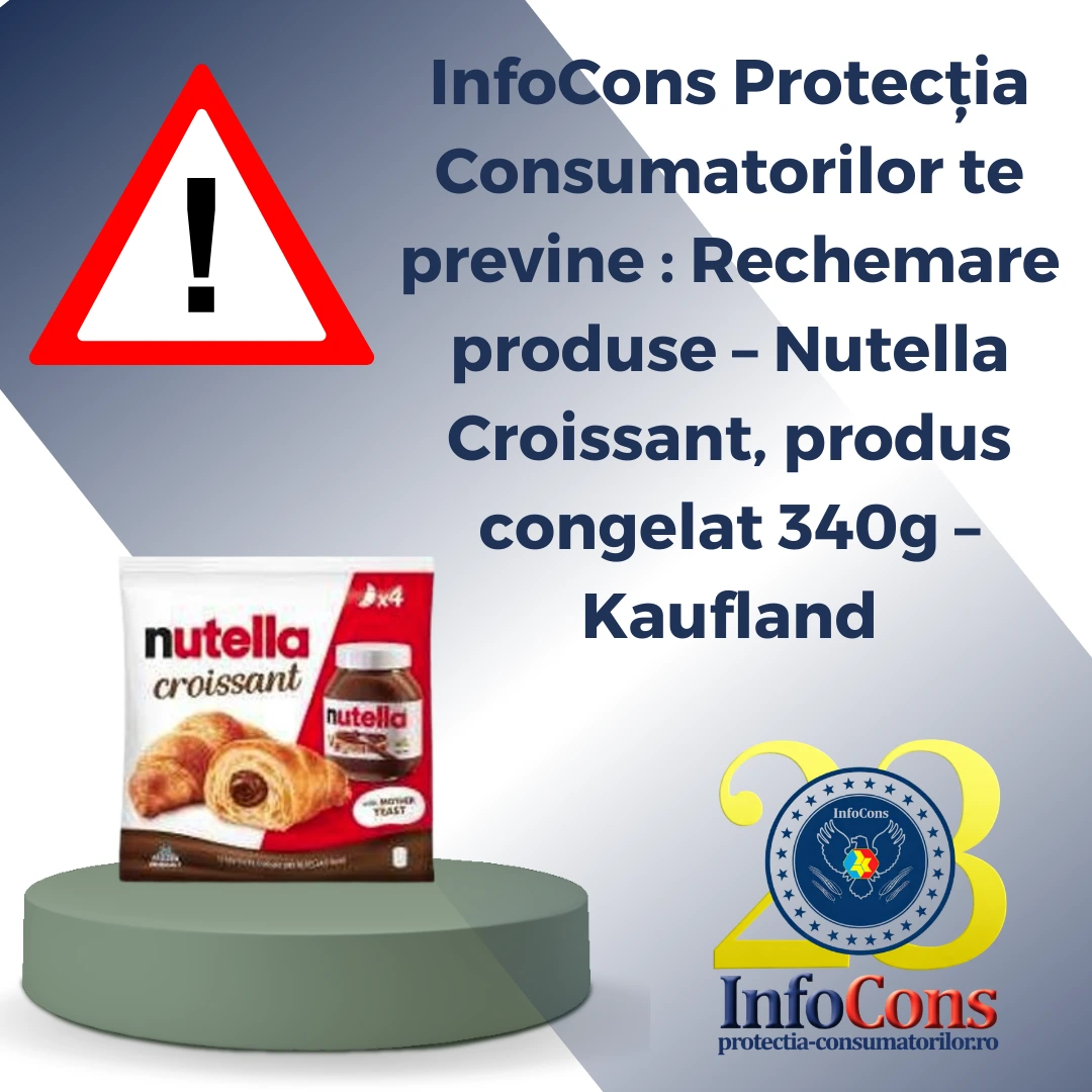 InfoCons Protecția Consumatorilor te previne : Rechemare produse &ndash; Nutella Croissant, produs congelat 340g &ndash; Kaufland