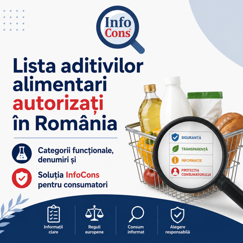 Lista aditivilor alimentari autorizați în România : Categorii funcționale , denumiri și Soluția InfoCons pentru consumatori