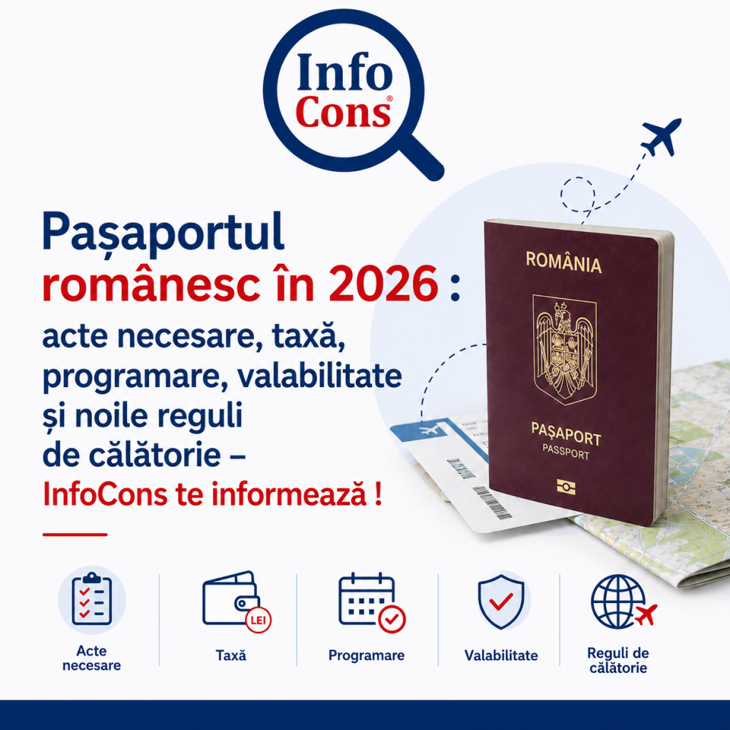 Pașaportul românesc în 2026 : acte necesare, taxă, programare, valabilitate și noile reguli de călătorie – InfoCons Protecția Consumatorilor te informează !