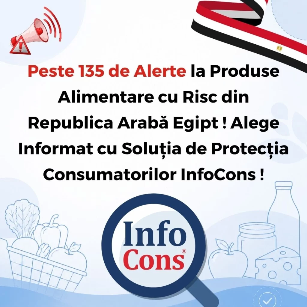Peste 135 de Alerte la Produse Alimentare cu Risc din Republica Arabă Egipt ! Alege Informat cu Soluția de Protecția Consumatorilor InfoCons !