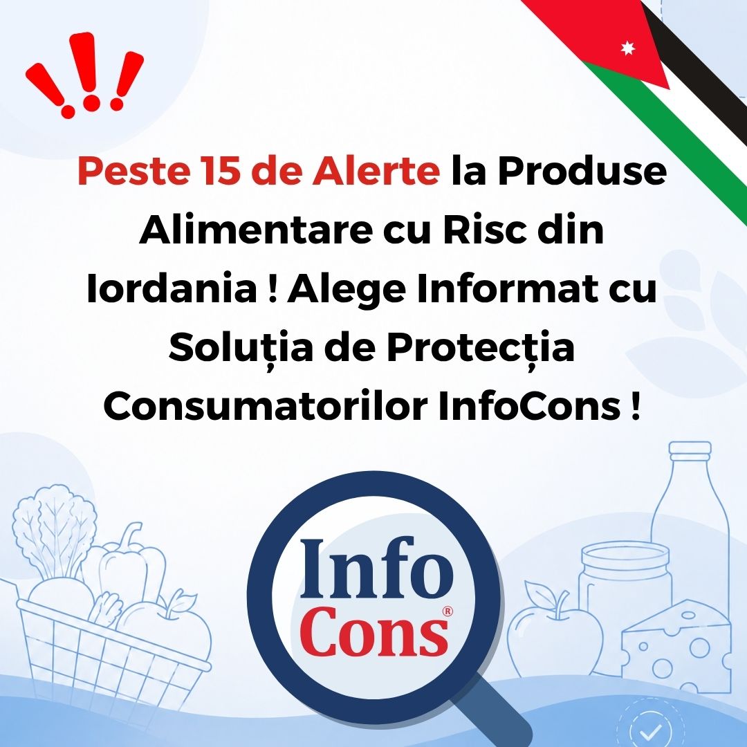 Peste 15 Alerte la Produse Alimentare cu Risc din Regatul Hașemit al Iordaniei ! Alege Informat cu Soluția de Protecția Consumatorilor InfoCons !