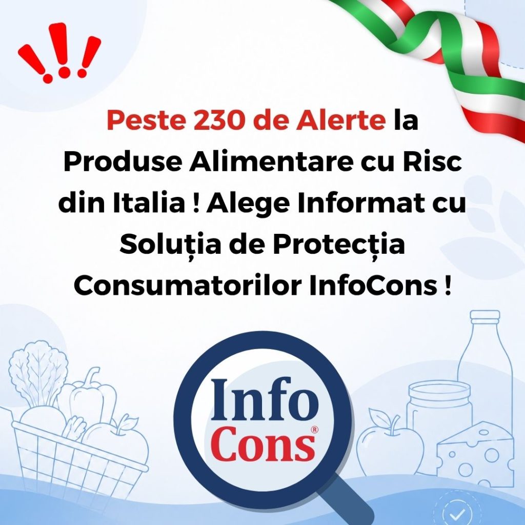 Peste 230 de Alerte la Produse Alimentare cu Risc din Italia / Republica Italiană ! Alege Informat cu Soluția de Protecția Consumatorilor InfoCons !