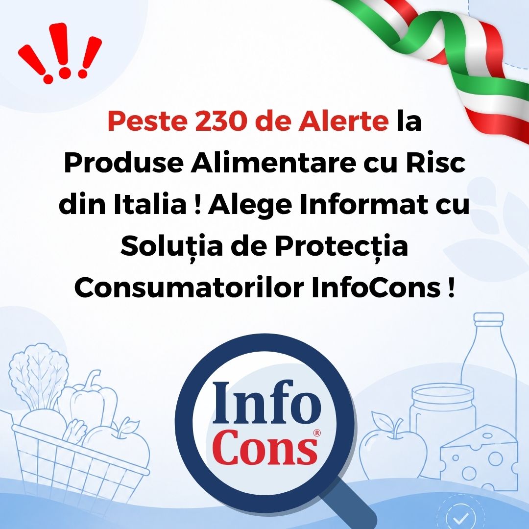 Peste 230 de Alerte la Produse Alimentare cu Risc din Italia / Republica Italiană ! Alege Informat cu Soluția de Protecția Consumatorilor InfoCons !