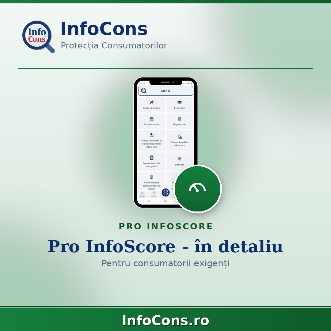 Pro InfoScore &ndash; evaluarea detaliată pentru consumatorii exigenți &ndash; Aplicația InfoCons