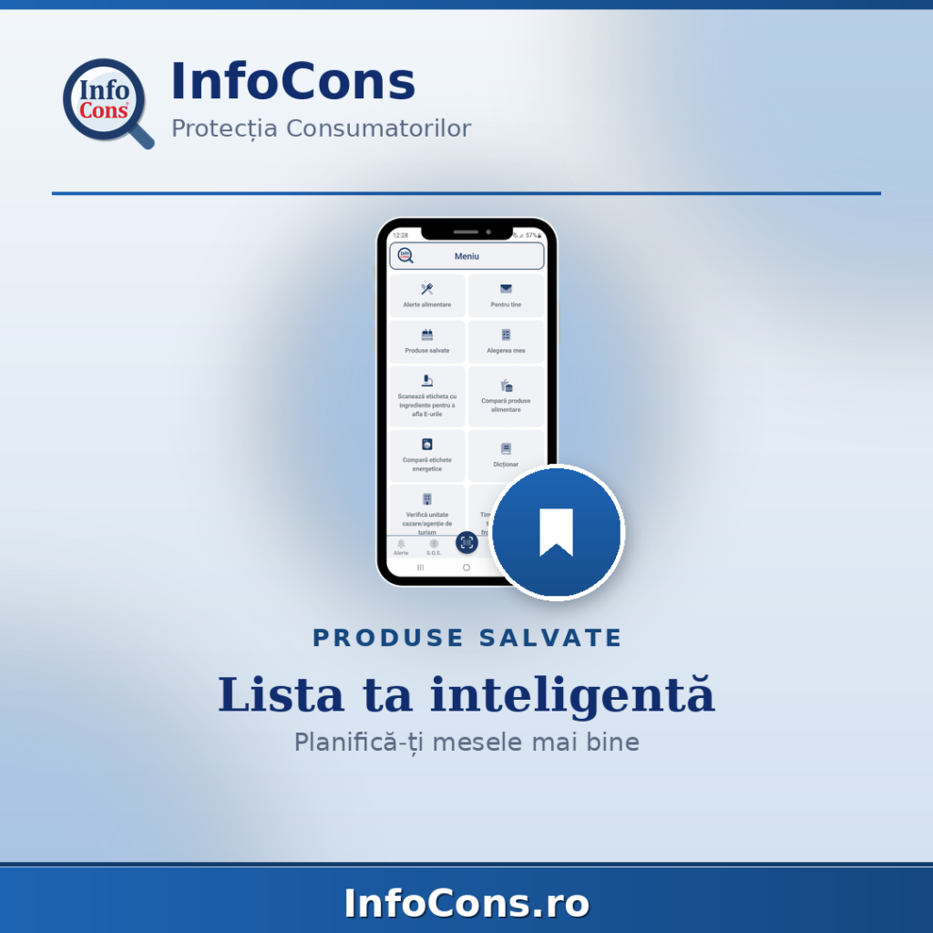 Produse salvate - lista ta de cumpărături devine inteligentă - Aplicația InfoCons