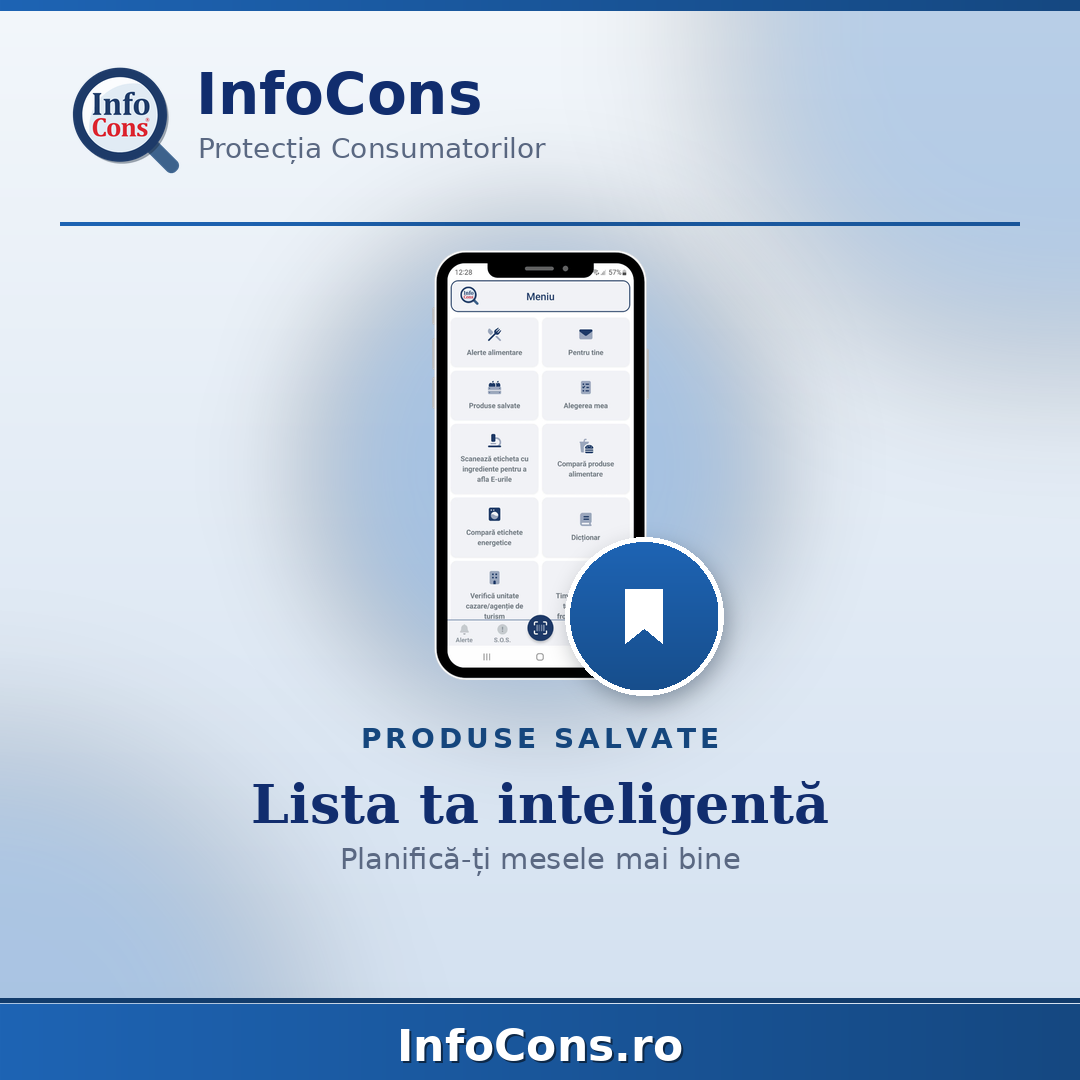 Produse salvate - lista ta de cumpărături devine inteligentă - Aplicația InfoCons