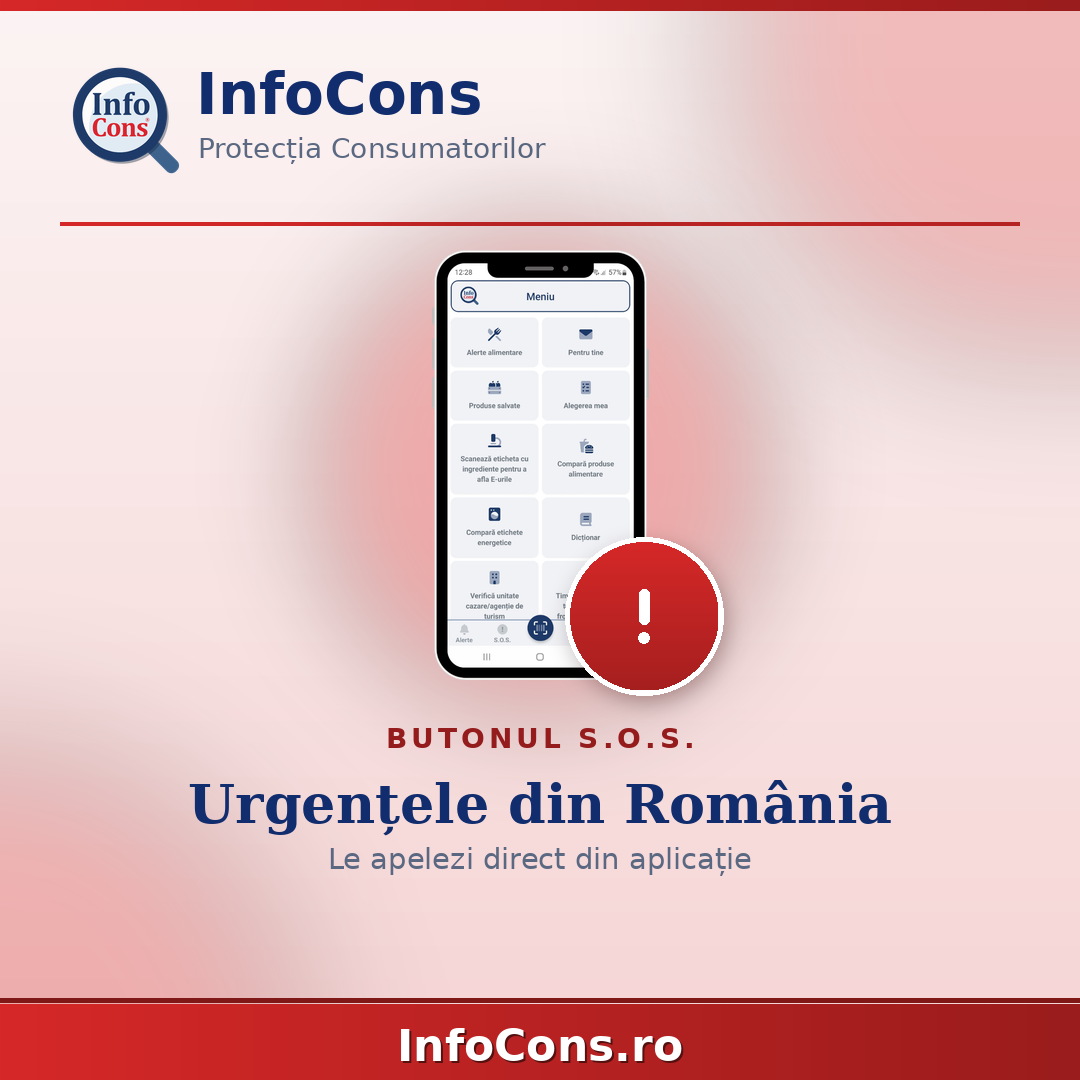 SOS la nivel național - toate numerele de urgență din România, la o atingere - Aplicația InfoCons