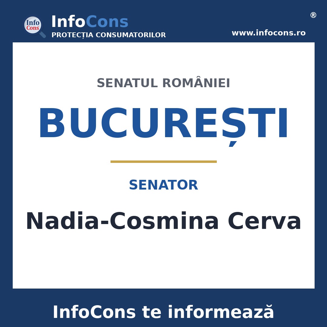 Senatul României și senatoarea Nadia-Cosmina Cerva – InfoCons te informează