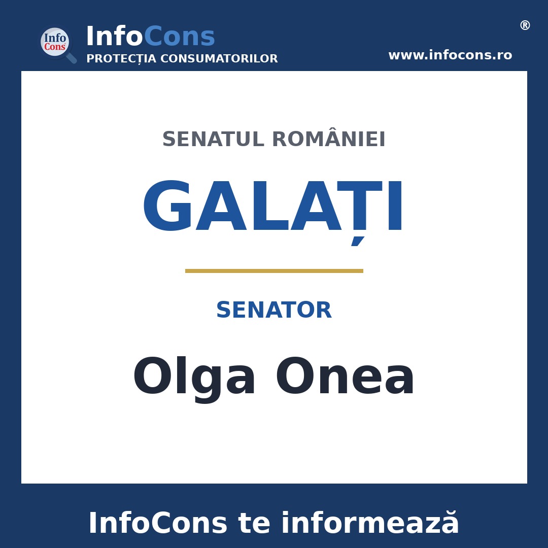 Senatul Rom&acirc;niei și senatoarea Olga Onea &ndash; InfoCons te informează