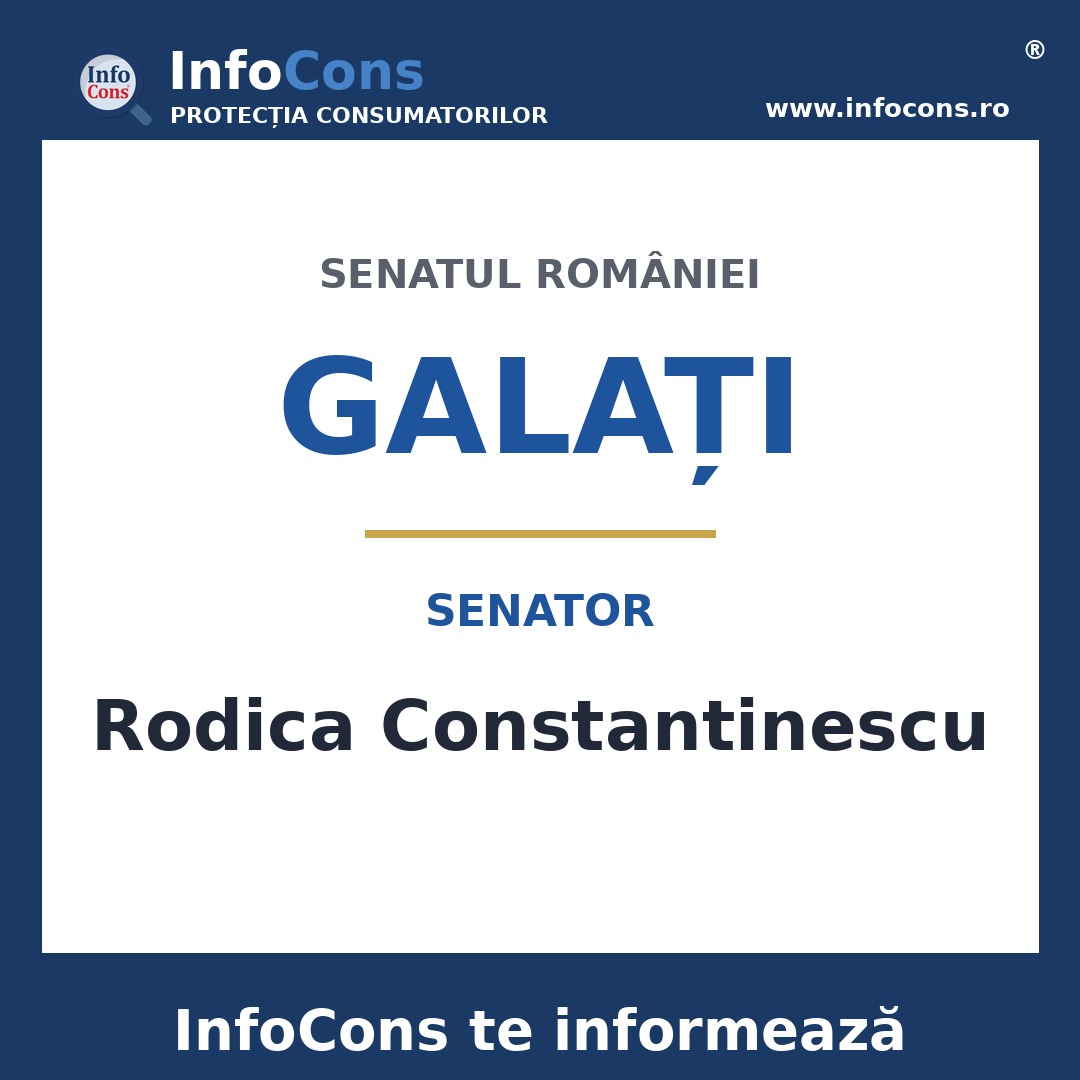 Senatul României și senatoarea Rodica Constantinescu – InfoCons te informează