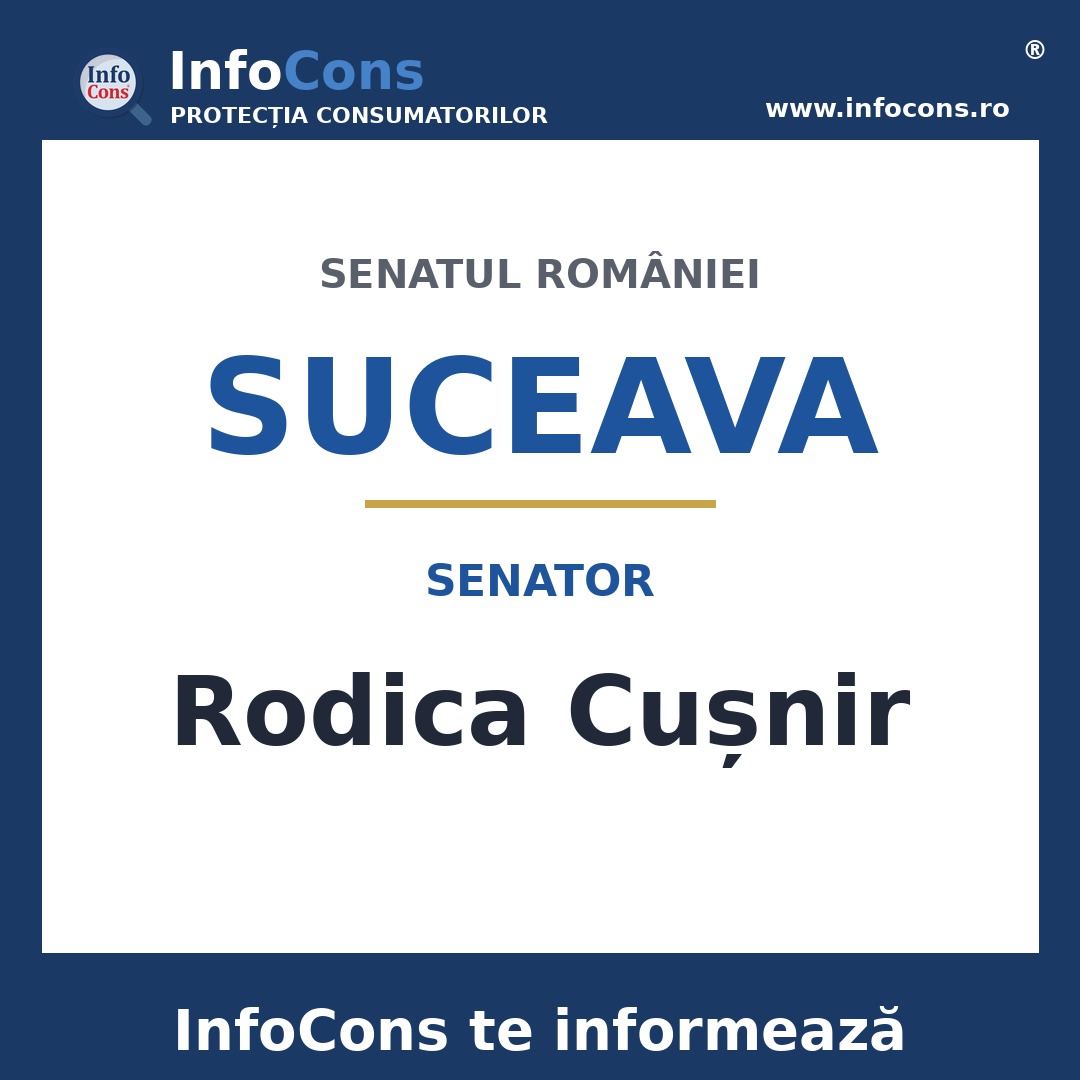 Senatul României și senatoarea Rodica Cușnir – InfoCons te informează