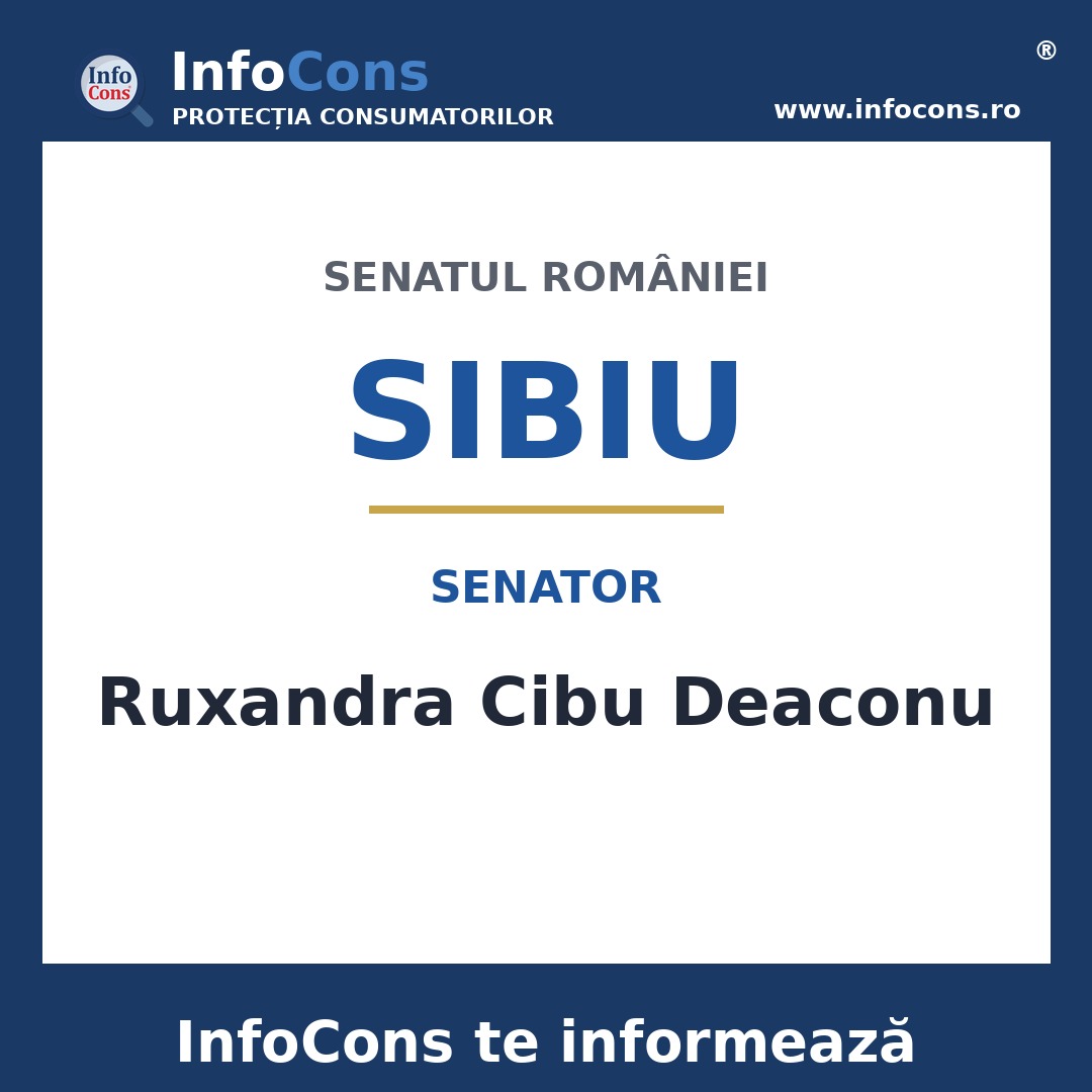 Senatul României și senatoarea Ruxandra Cibu Deaconu – InfoCons te informează