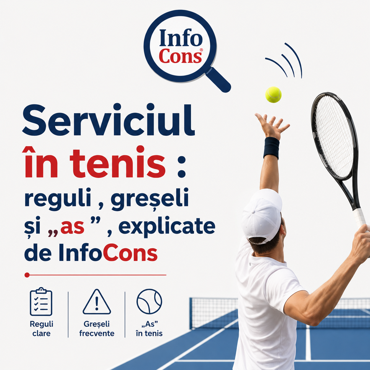 Serviciul &icirc;n tenis : reguli , greșeli și &bdquo; as &rdquo; , explicate de InfoCons