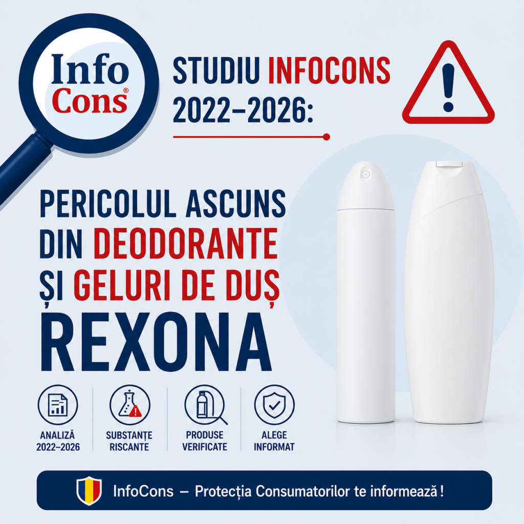 Studiu InfoCons 2022–2026 : Pericolul ascuns din deodorante și geluri de duș Rexona