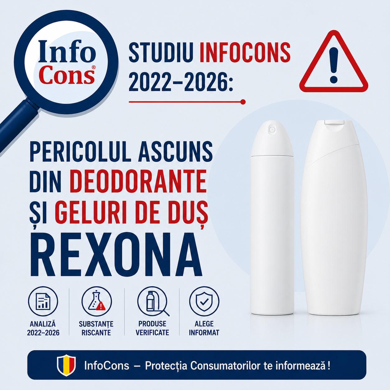 Studiu InfoCons 2022–2026 : Pericolul ascuns din deodorante și geluri de duș Rexona
