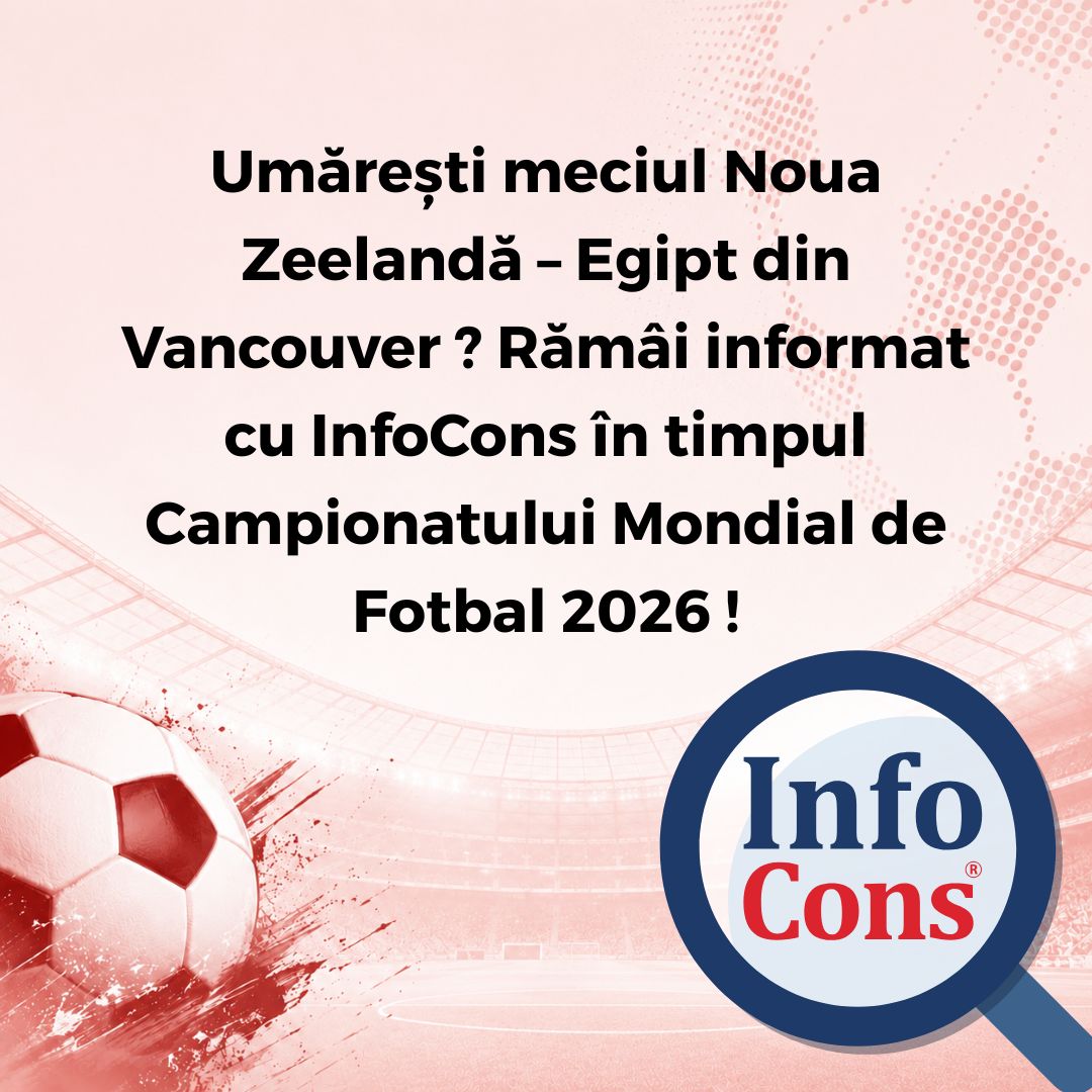 Umărești meciul Noua Zeelandă – Egipt din Vancouver ? Rămâi informat cu InfoCons Protecția Consumatorilor în timpul Campionatului Mondial de Fotbal 2026 !