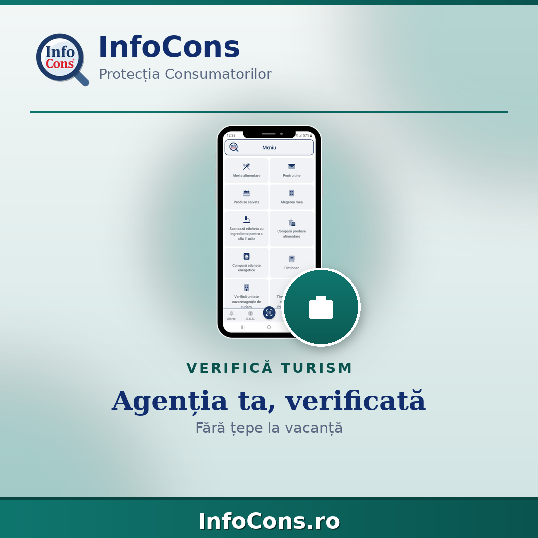 Verifică agenția de turism - nu plăti pentru o vacanță care nu există - Aplicația InfoCons