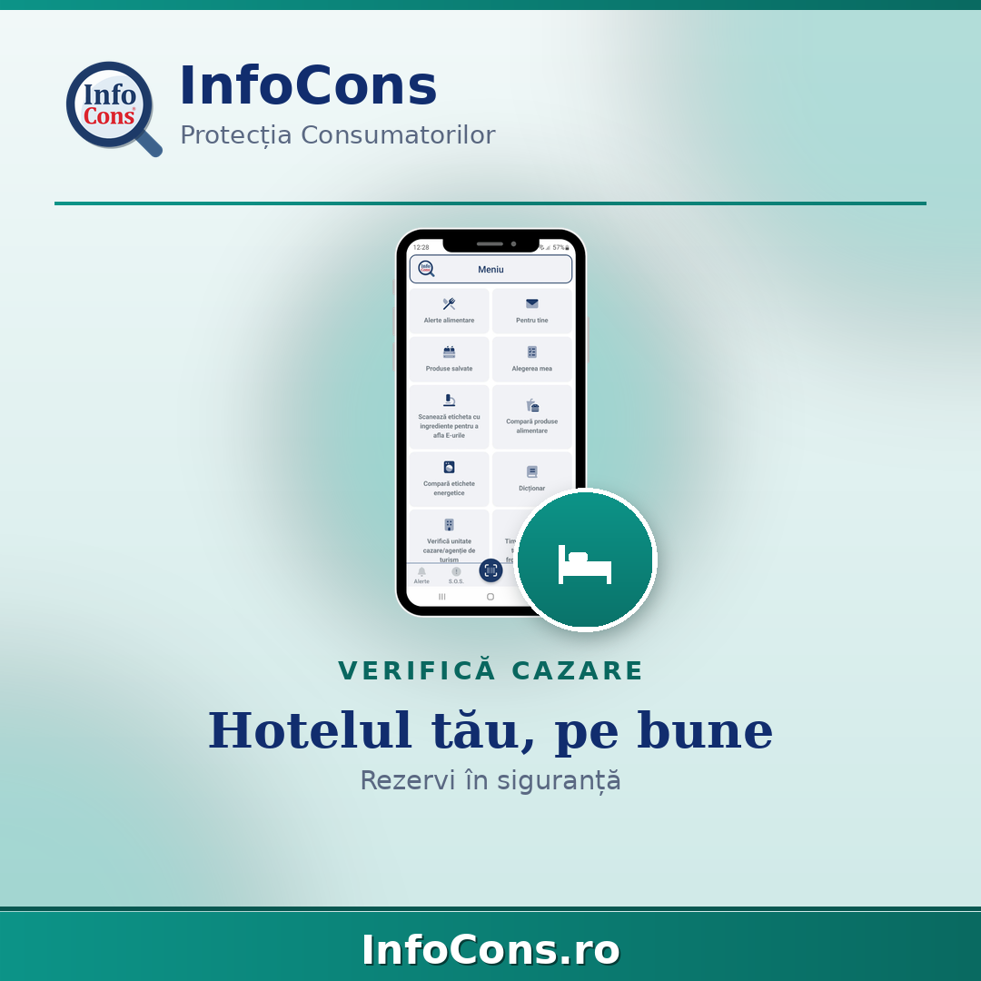 Verifică unitatea de cazare - vacanță fără surprize neplăcute - Aplicația InfoCons