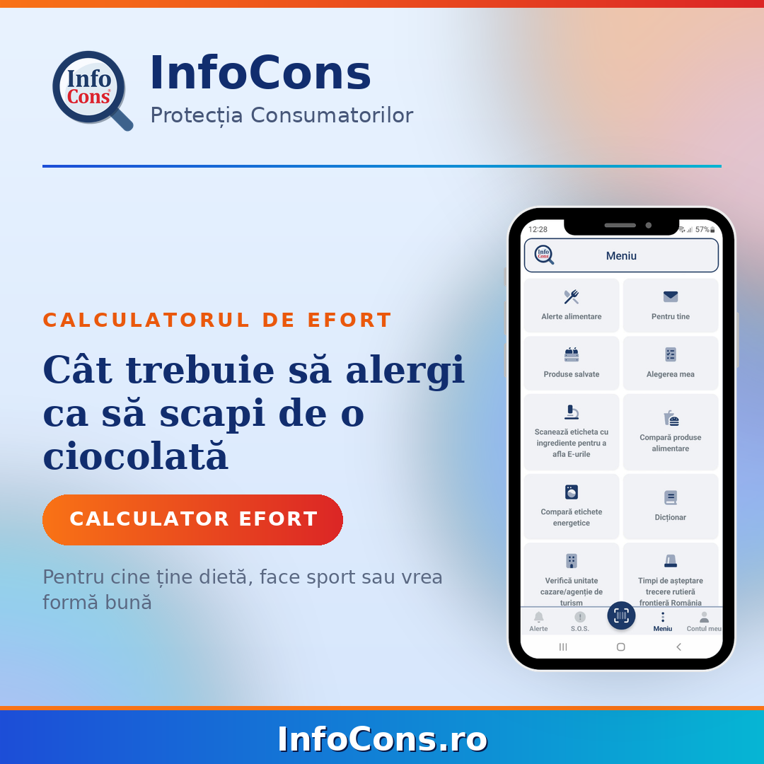 C&acirc;t trebuie să alergi ca să scapi de o ciocolată &ndash; calculatorul din Aplicatia InfoCons care te trezește la realitate