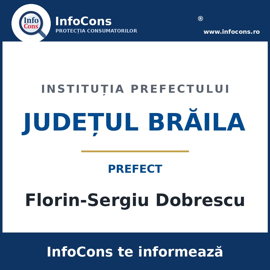 Instituția Prefectului &ndash; Județul Brăila și prefectul Florin-Sergiu Dobrescu &ndash; InfoCons te informează