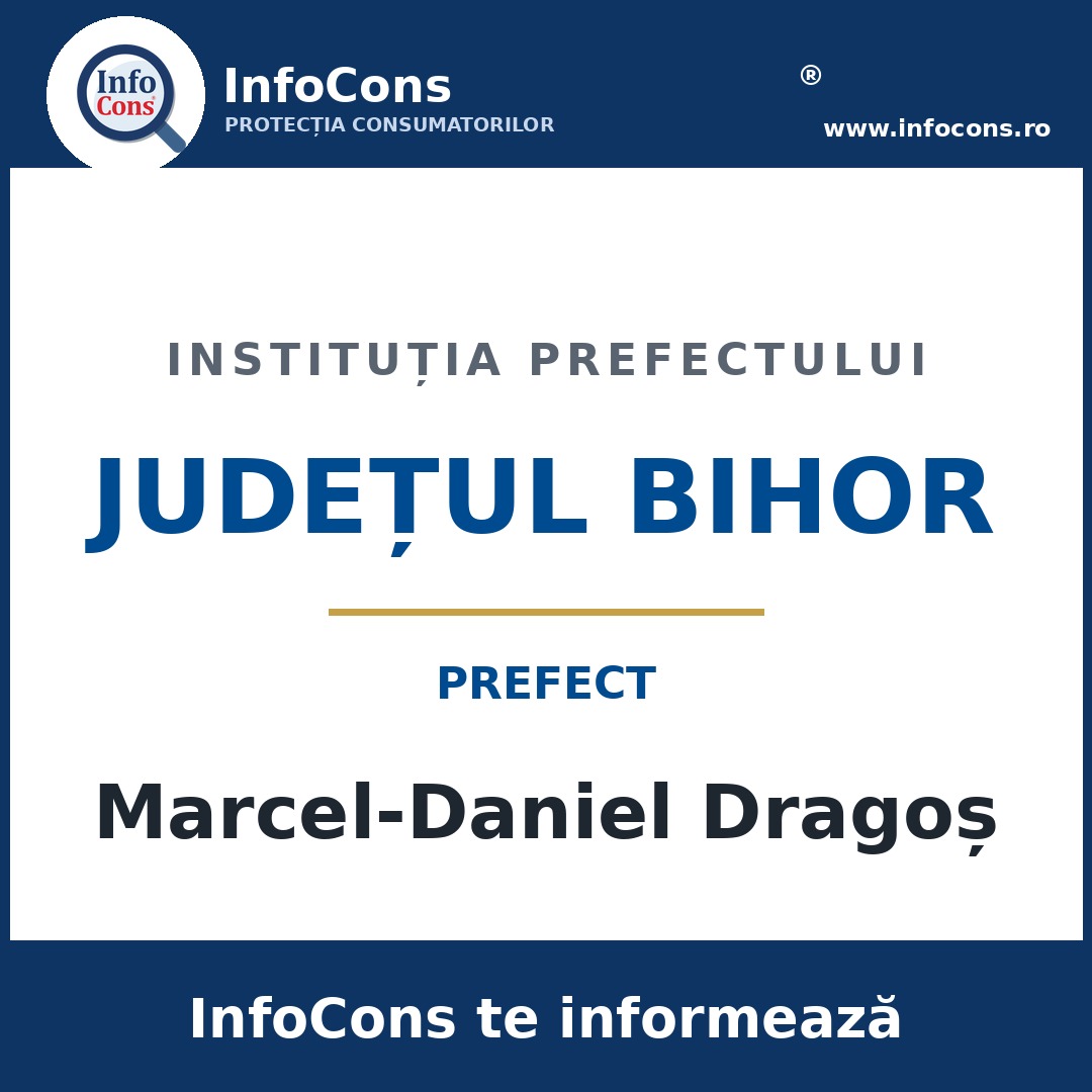 Instituția Prefectului &ndash; Județul Bihor și prefectul Marcel-Daniel Dragoș &ndash; InfoCons te informează