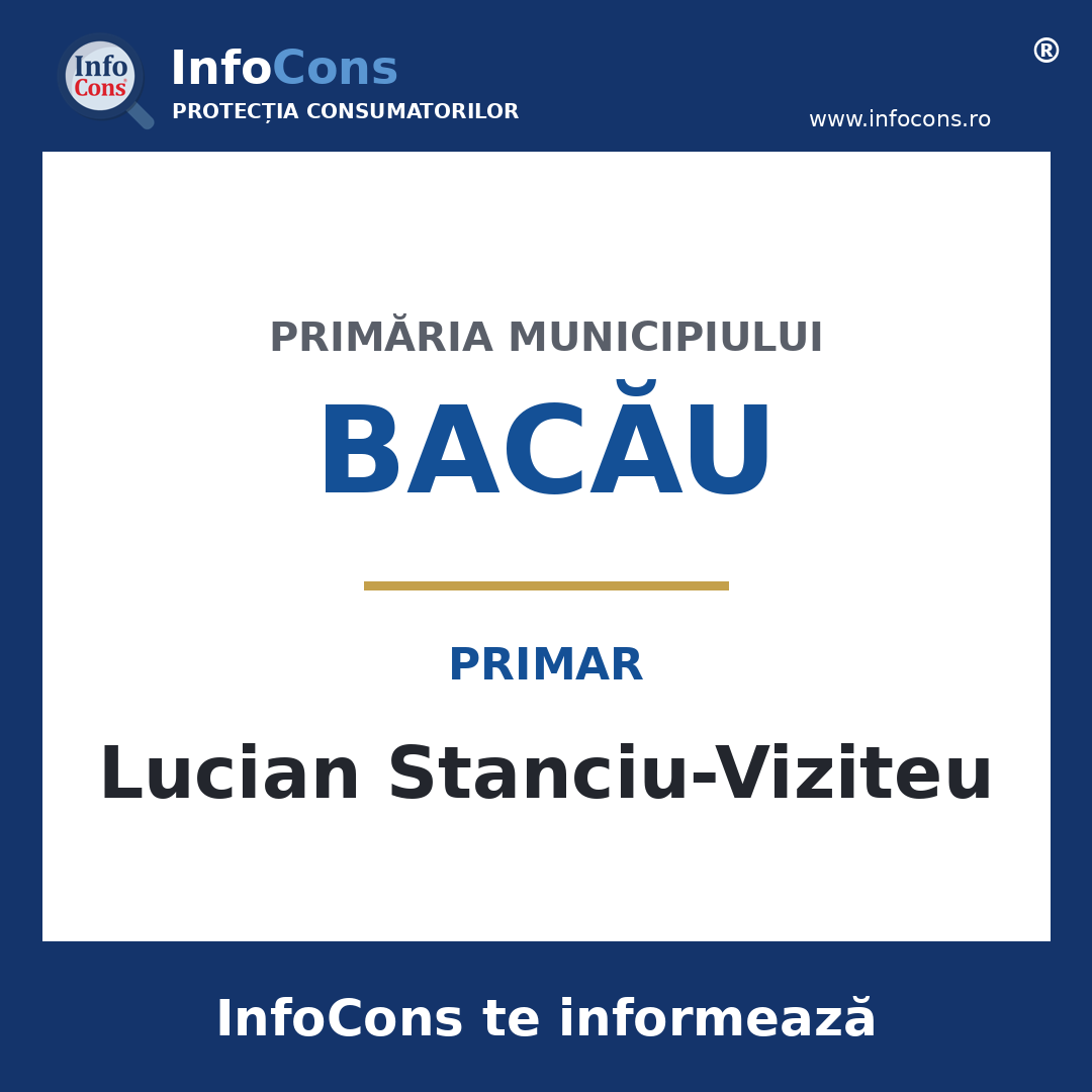 Primăria Municipiului Bacău și primarul Lucian Stanciu-Viziteu &ndash; InfoCons te informează