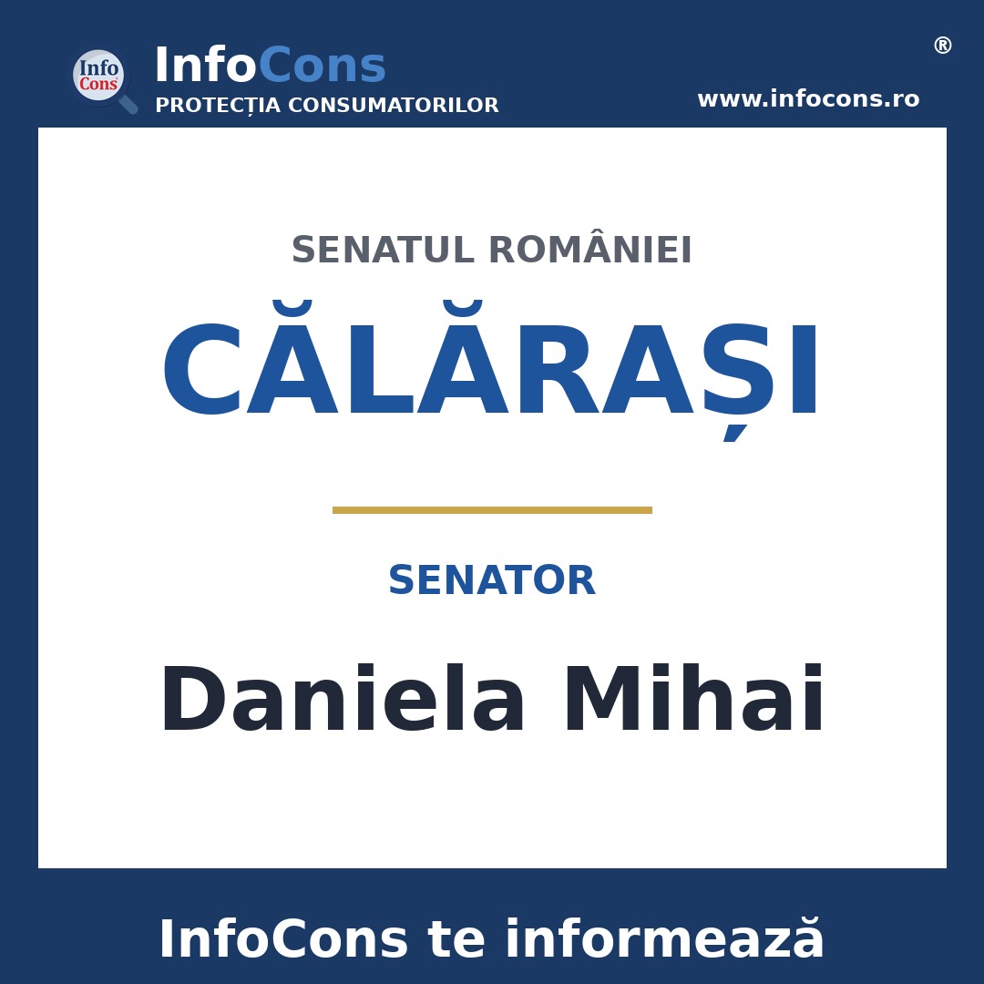 Senatul Rom&acirc;niei și senatoarea Daniela Mihai &ndash; InfoCons te informează