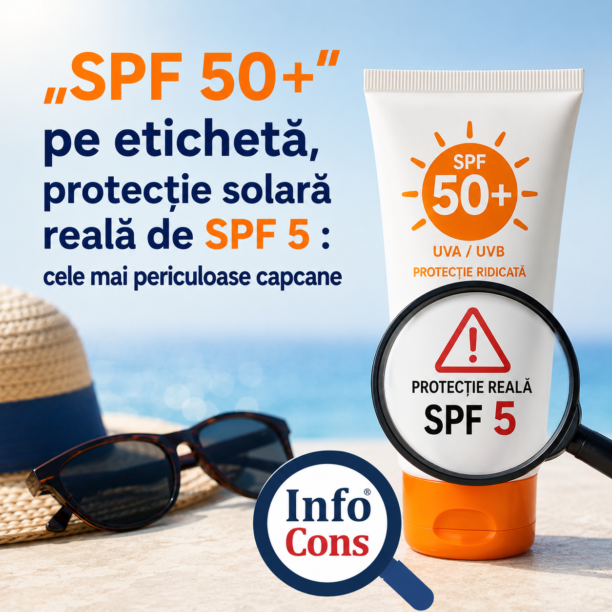 „SPF 50 +” pe etichetă, protecție solară reală de SPF 5 : cele mai periculoase capcane