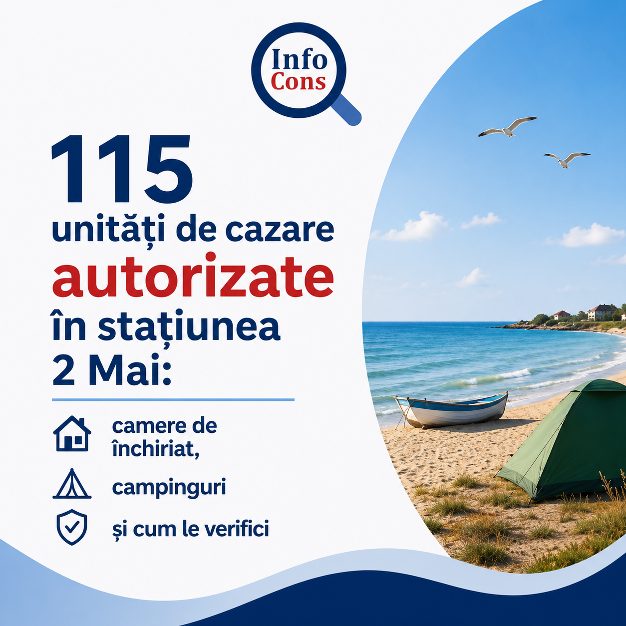 115 unități de cazare&nbsp;autorizate &icirc;n stațiunea 2 Mai : camere de &icirc;nchiriat, campinguri și cum le verifici