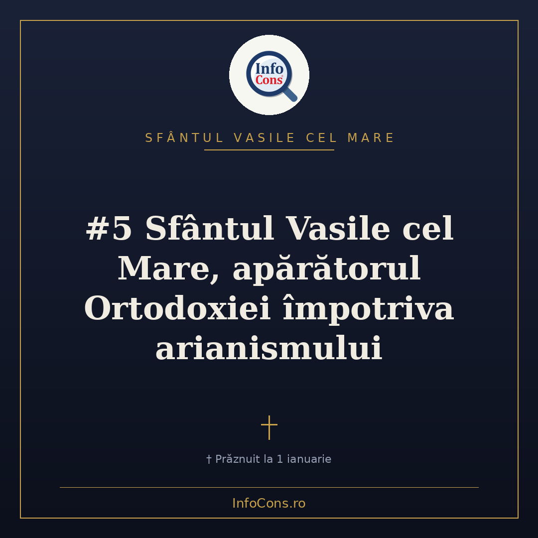 #5 Sfântul Vasile cel Mare, apărătorul Ortodoxiei împotriva arianismului