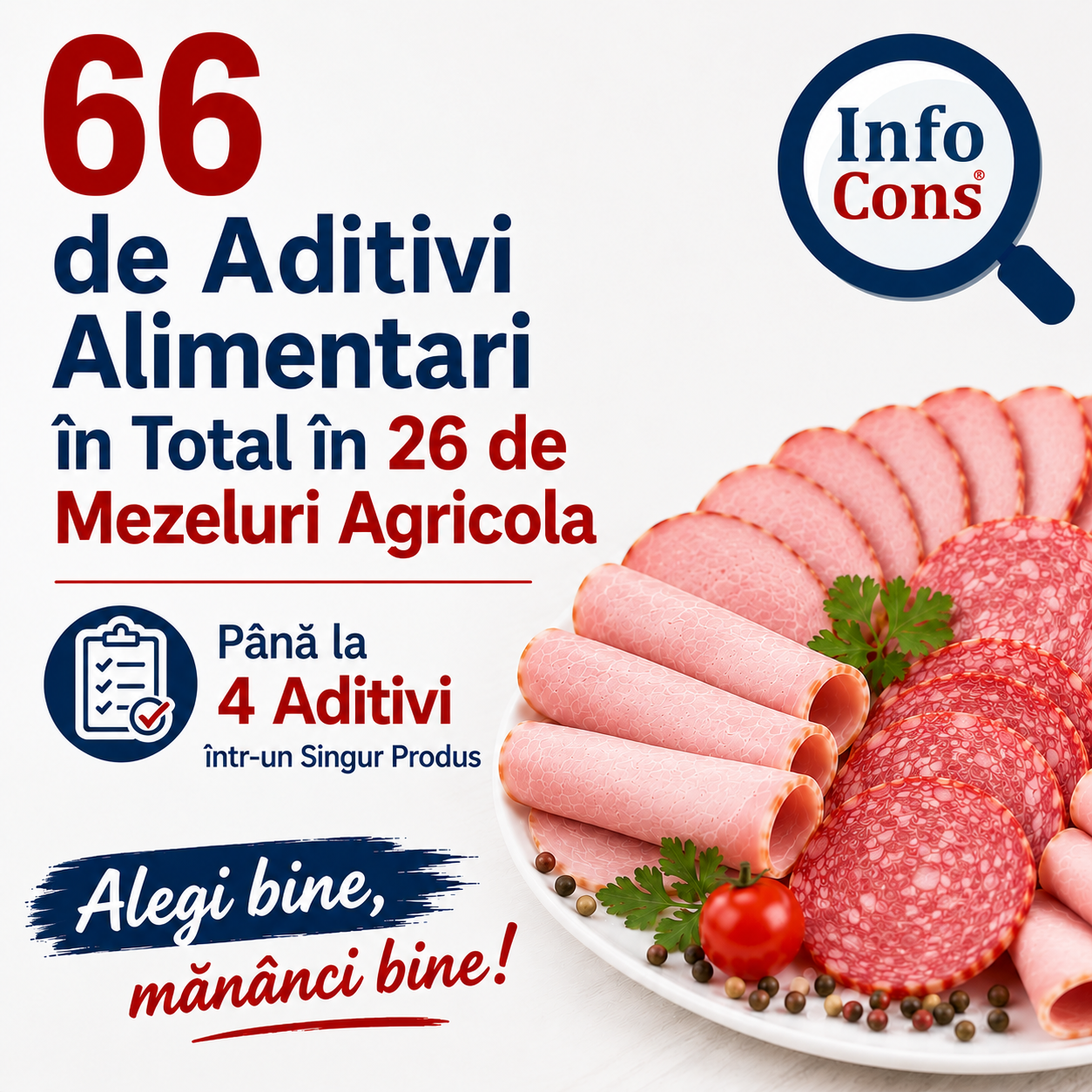 66 de Aditivi Alimentari în Total în 26 Mezeluri Agricola : Până la 4 Aditivi într-un Singur Produs - Alegi bine , mânănci bine !