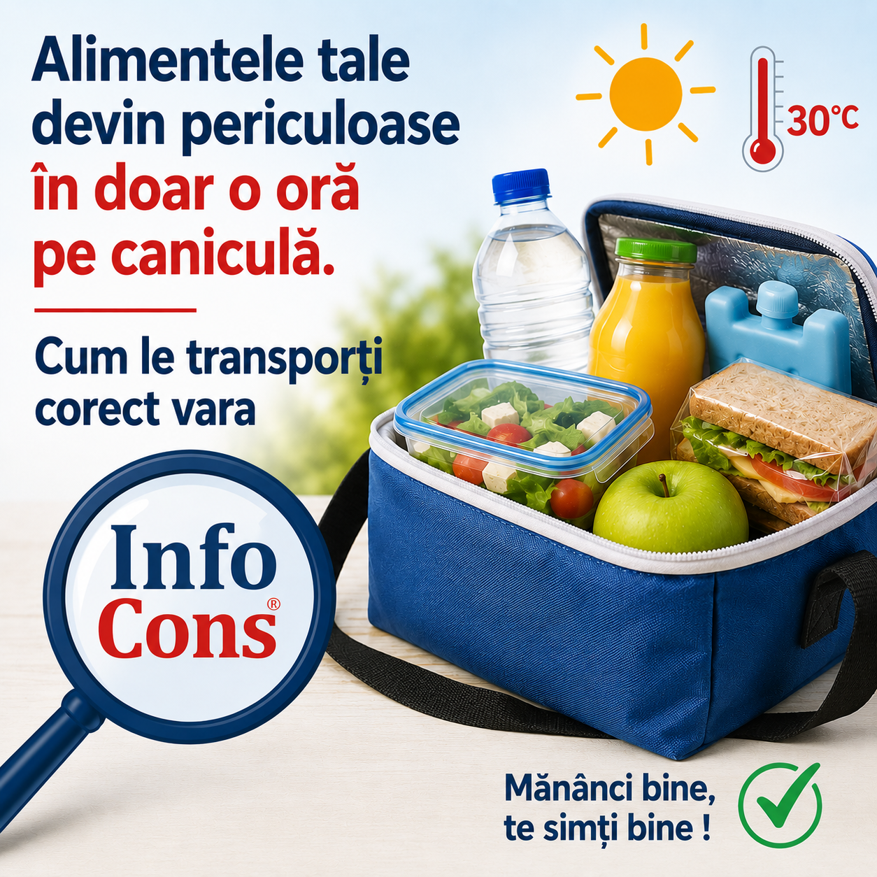 Alimentele tale devin periculoase în doar o oră pe caniculă. Cum le transporți corect vara