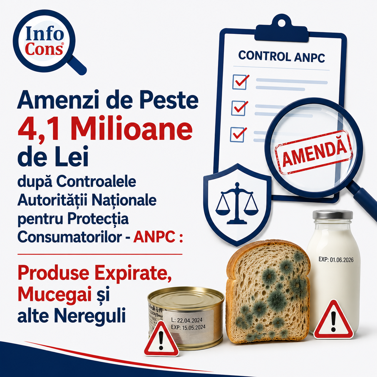 Amenzi de Peste 4,1 Milioane de Lei după Controalele Autorității Naționale pentru Protecția Consumatorilor - ANPC Produse Expirate, Mucegai și alte Nereguli