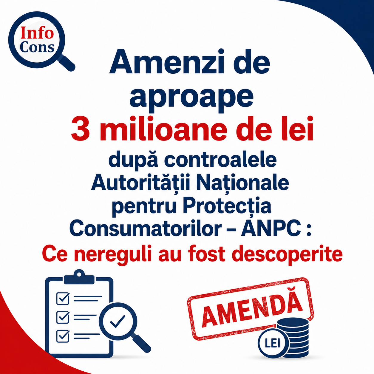Amenzi de aproape 3 milioane de lei după controalele Autorității Naționale pentru Protecția Consumatorilor &ndash; ANPC : Ce nereguli au fost descoperite