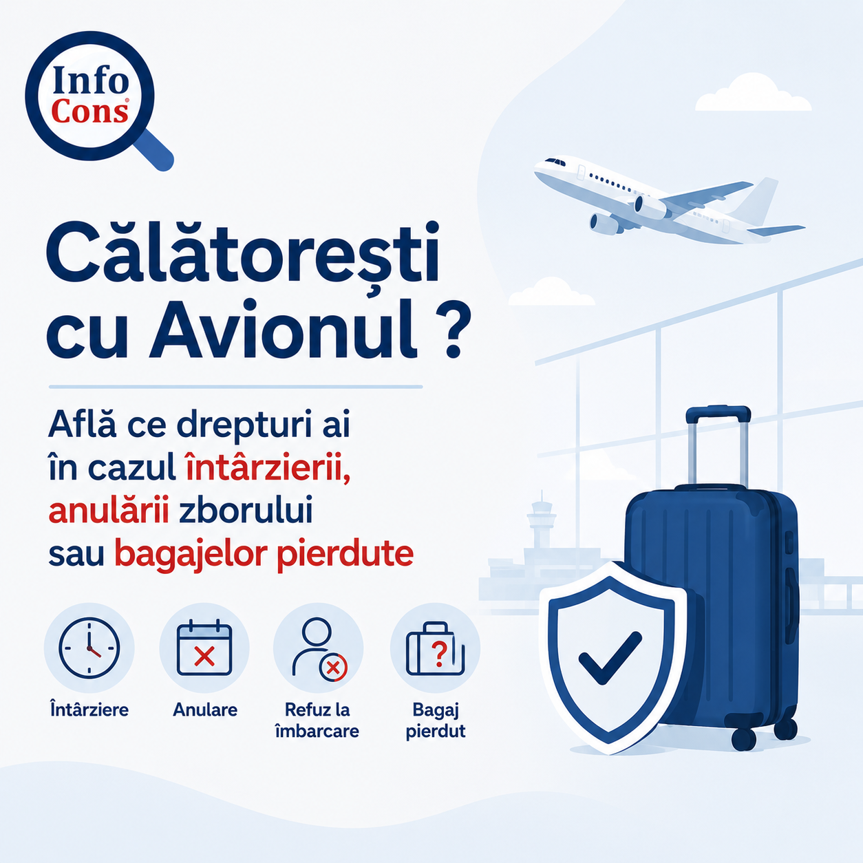 Călătorești cu Avionul ? Află ce drepturi ai în cazul întârzierii, anulării zborului sau bagajelor pierdute