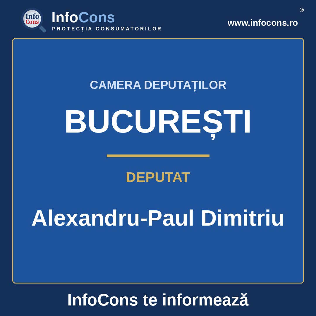 Camera Deputaților și deputatul Alexandru-Paul Dimitriu &ndash; Asociatia InfoCons te informează