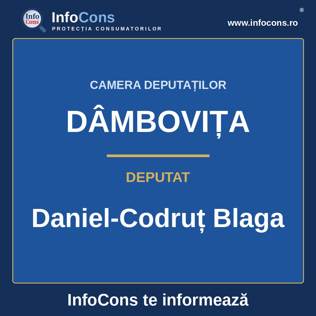 Camera Deputaților și deputatul Daniel-Codruț Blaga – InfoCons te informează