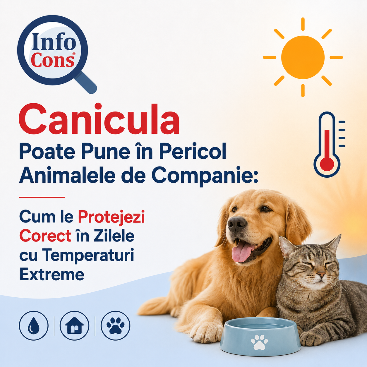 Canicula Poate Pune în Pericol Animalele de Companie : Cum le Protejezi Corect în Zilele cu Temperaturi Extreme