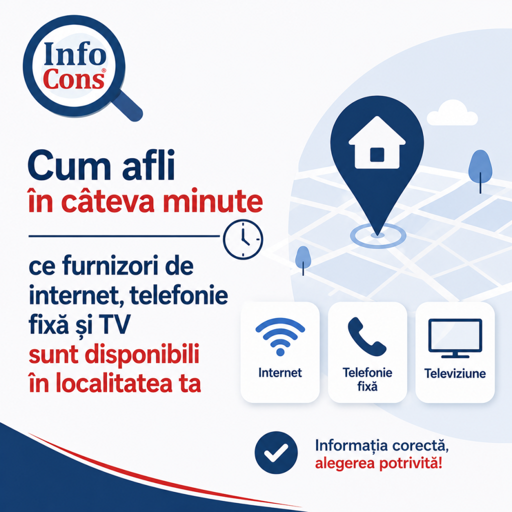 Cum afli &icirc;n c&acirc;teva minute ce furnizori de internet, telefonie fixă și TV sunt disponibili &icirc;n localitatea ta