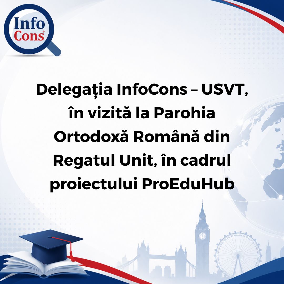 Delegația InfoCons &ndash; USVT , &icirc;n vizită la Parohia Ortodoxă Rom&acirc;nă din Regatul Unit , &icirc;n cadrul proiectului ProEduHub