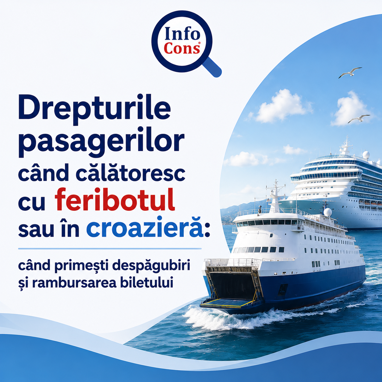 Drepturile pasagerilor când călătoresc cu feribotul sau în croazieră : când primești despăgubiri și rambursarea biletului