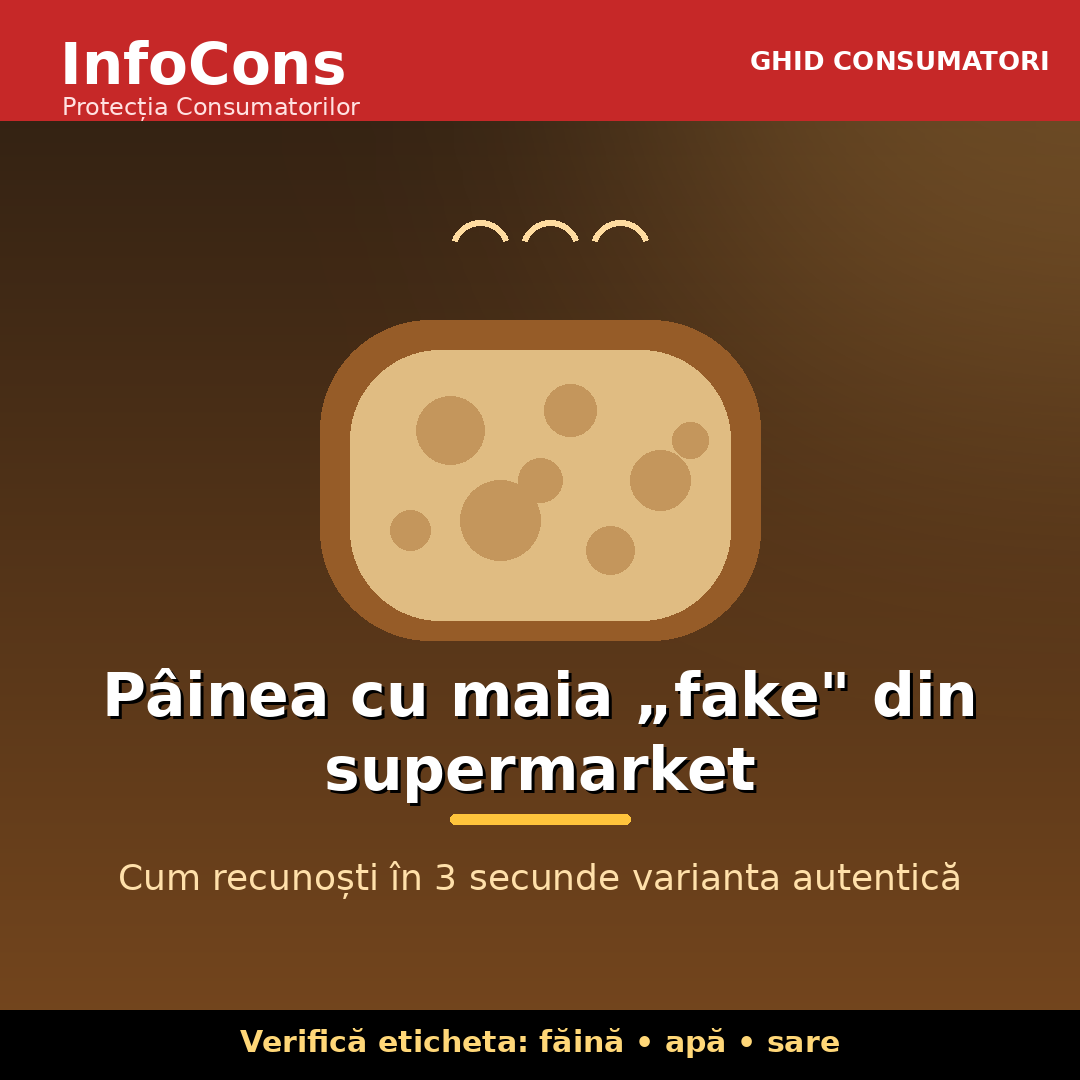 InfoCons – Pâinea cu maia fake din supermarket – cum recunoști în 3 secunde varianta autentică