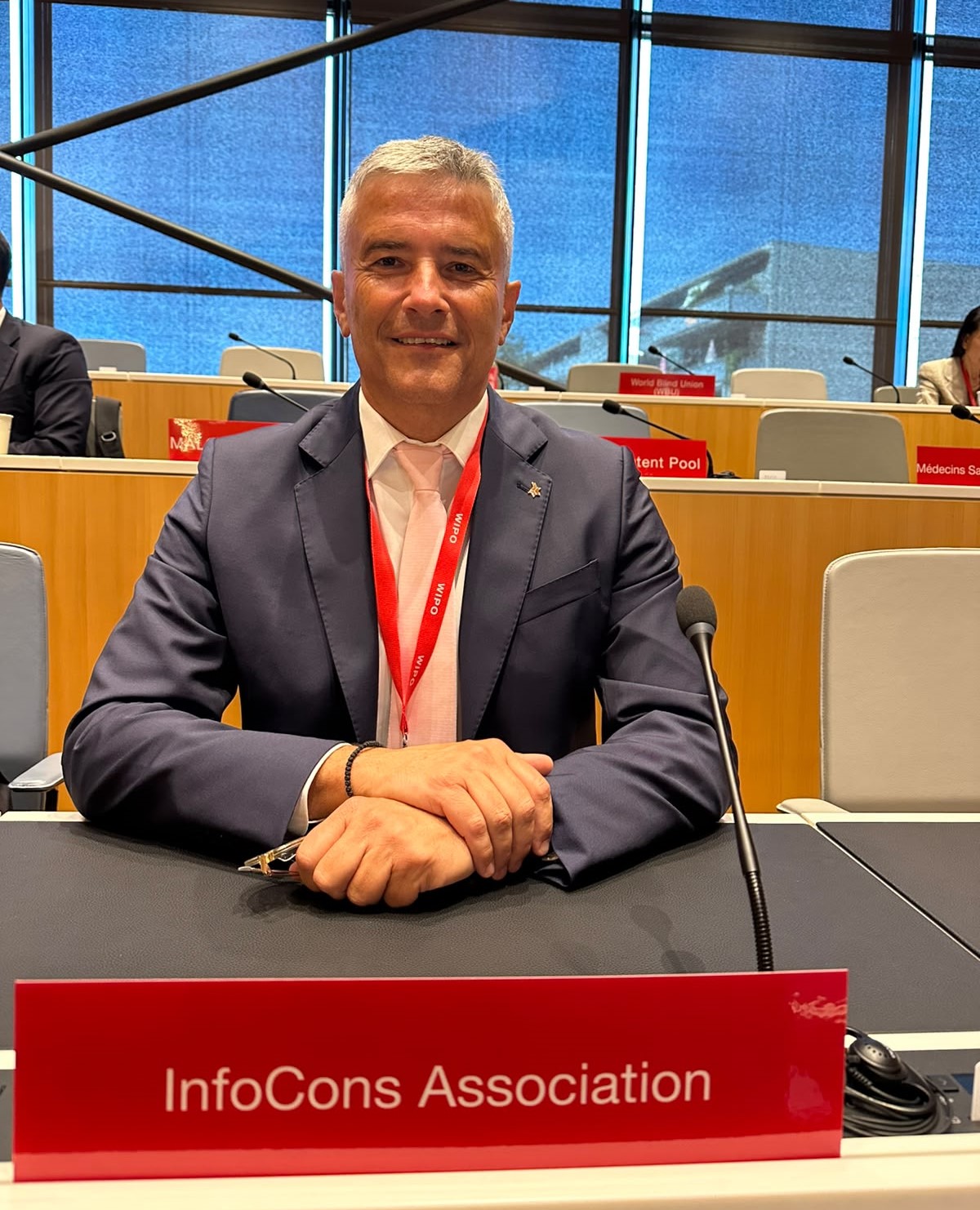 Intervenția oficială a delegației europene InfoCons , susținută de Președintele InfoCons , domnul Sorin Mierlea , &icirc;n cadrul celei de-a 68-a serii de reuniuni a Adunărilor statelor membre ale WIPO