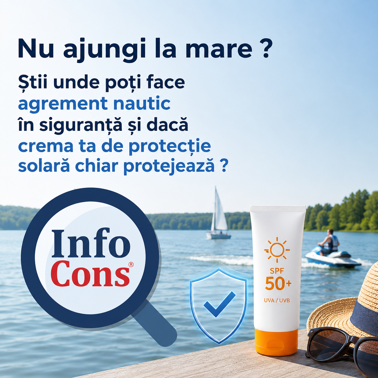 Nu ajungi la mare ? Știi unde poți face agrement nautic în siguranță și dacă crema ta de protecție solară chiar protejează ?
