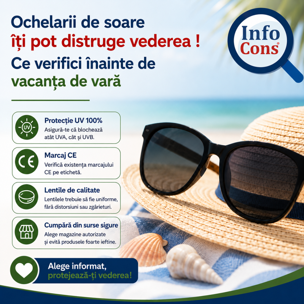 Ochelarii de soare &icirc;ți pot distruge vederea ! Ce verifici &icirc;nainte de vacanța de vară