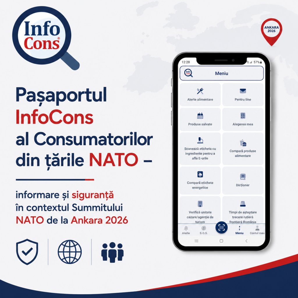 Pașaportul InfoCons al Consumatorilor din țările NATO &ndash; Organizația Tratatului Atlanticului de Nord / North Atlantic Treaty Organization / OTAN &ndash; Organisation du trait&eacute; de l&rsquo;Atlantique nord &ndash; informare și siguranță &icirc;n contextul Summitului NATO de la Ankara 2026